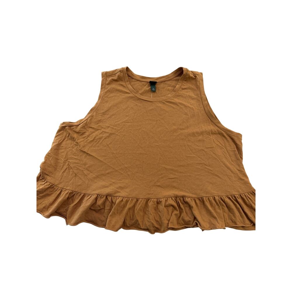 Wild Fable Women's Cognac Brown Peplum Tank Top - Size XXL - NWT